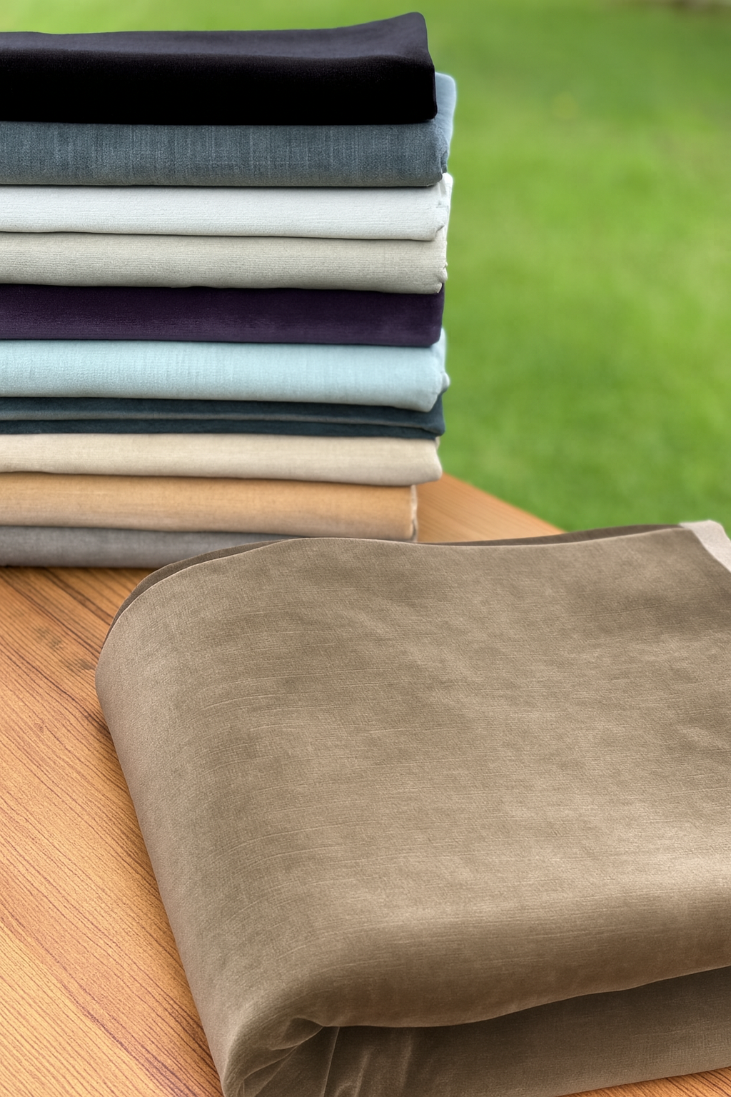 Restoration Hardware Cotton Upholstery Velvet in Mocha